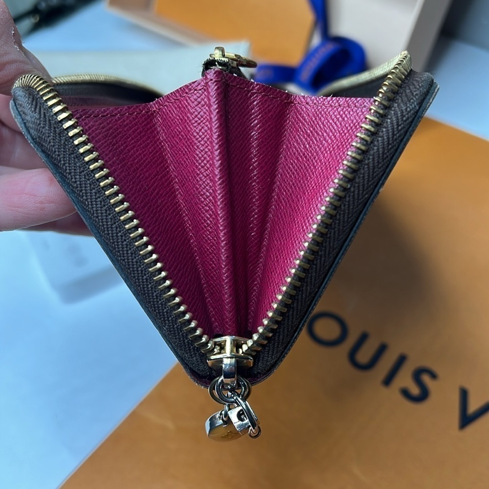 Louis Vuitton Clemence Logo Fucia Zippy Long Zip Around Clutch Wallet Box Papers - Picture 9 of 14